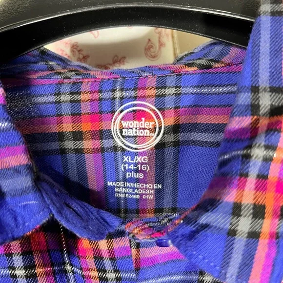 NWT LOT of 3 Plaid Flannel Wonder Nation Shirts - Picture 4 of 13